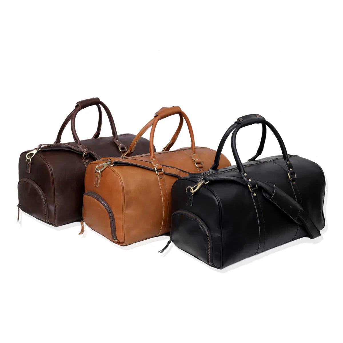 Oxford Brown Leather Duffle Bag For Men