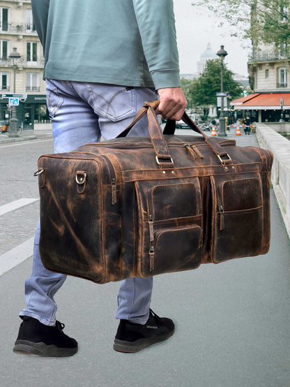 Denver Buffalo Leather Weekender Bag