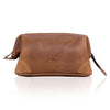 Derby Unisex Tan Leather Toiletry Bag