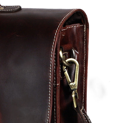 Brown Buffalo Leather Messenger Bag for Men – Landon Vintage Laptop Bag