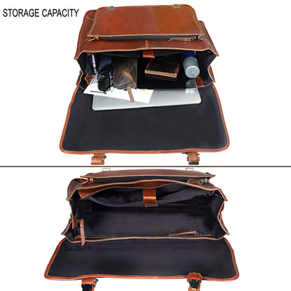 Tan Buffalo Leather Messenger Bag for Men – Landon Vintage Laptop Bag