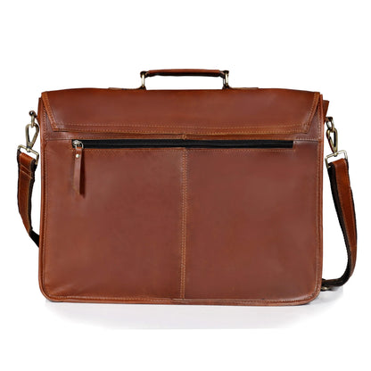 Tan Buffalo Leather Messenger Bag for Men – Landon Vintage Laptop Bag