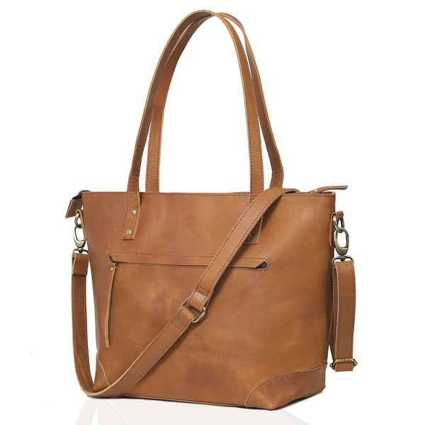 Bournemouth Tan Leather Tote Bag For Women
