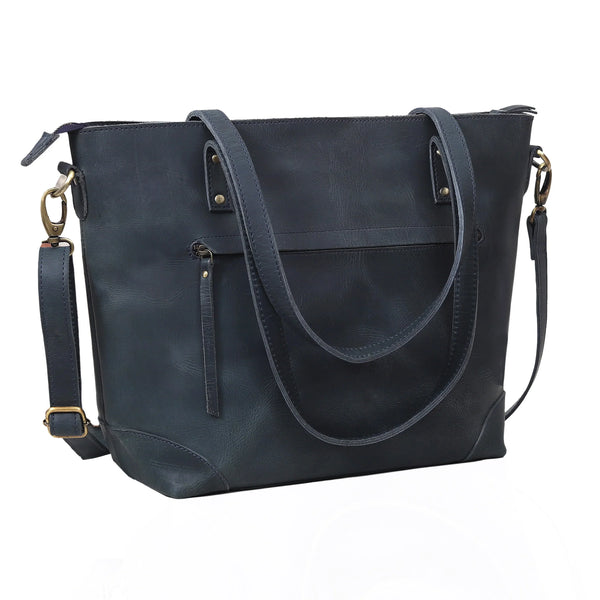 Bournemouth Navy Leather Tote Bag For Women