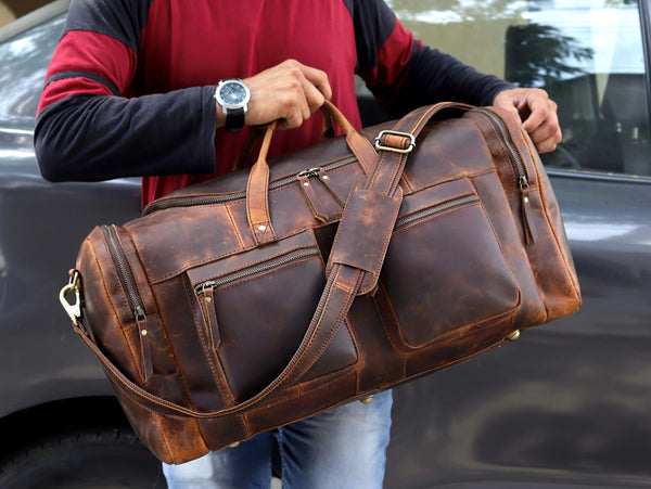 Durham Leather Duffle Bag For Men