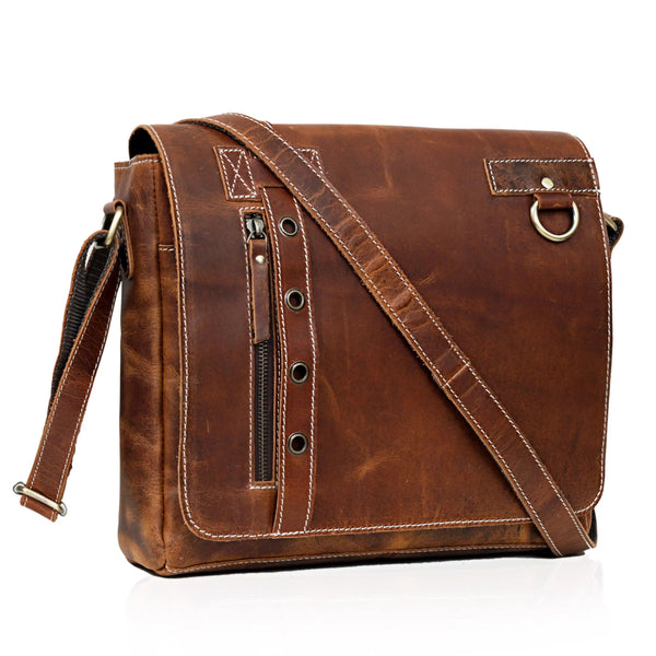 Hebden Bridge Leather Messenger Bag For Men