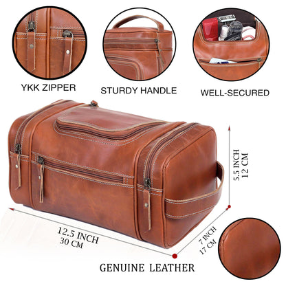Rio Grande Leather Toiletry & Large Dopp Kit - TAN