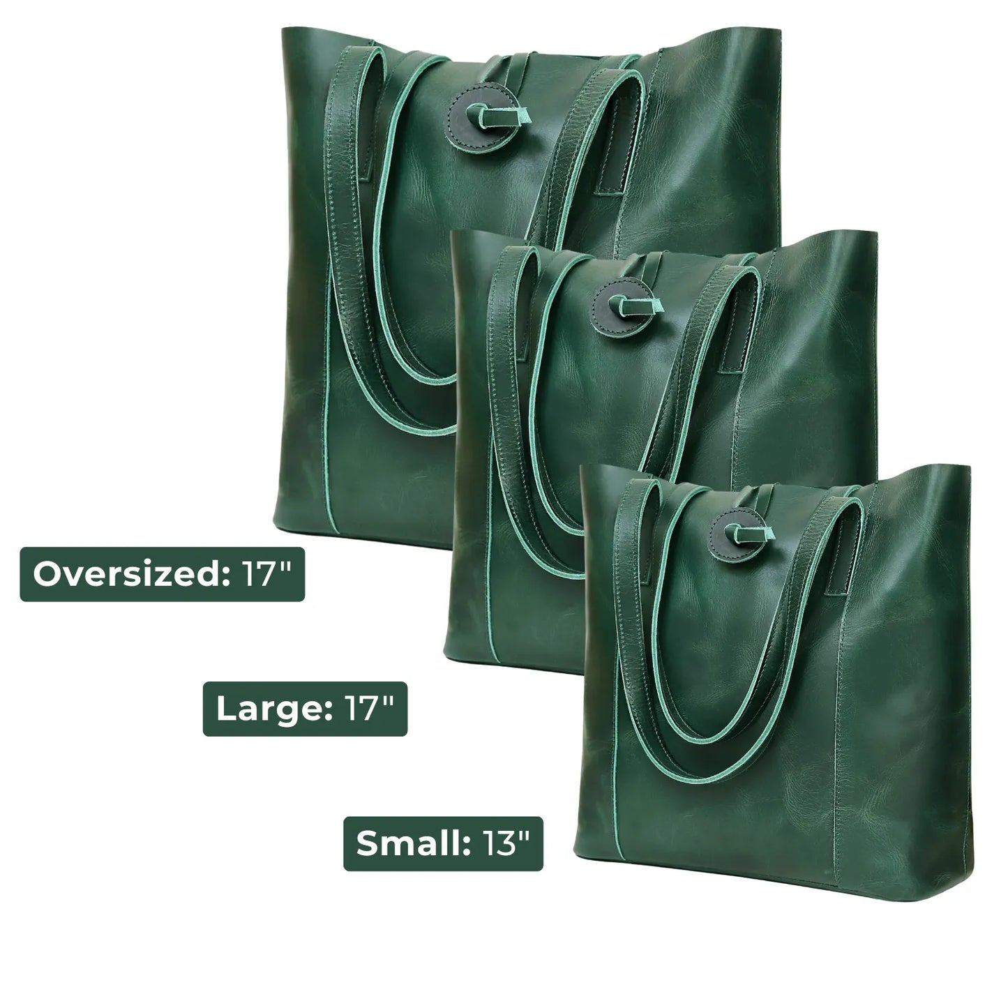 DENVER BUFFALO LEATHER TOTE BAG - GREEN