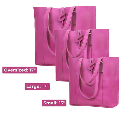 DENVER LEATHER TOTE BAG - PINK
