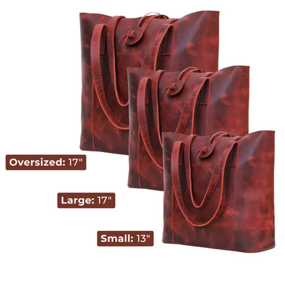Denver Leather Bag Combo - Red