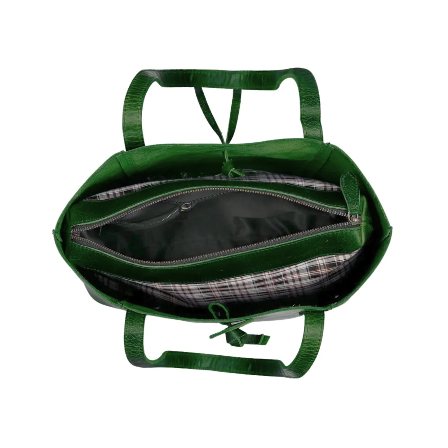 DENVER BUFFALO LEATHER TOTE BAG - GREEN