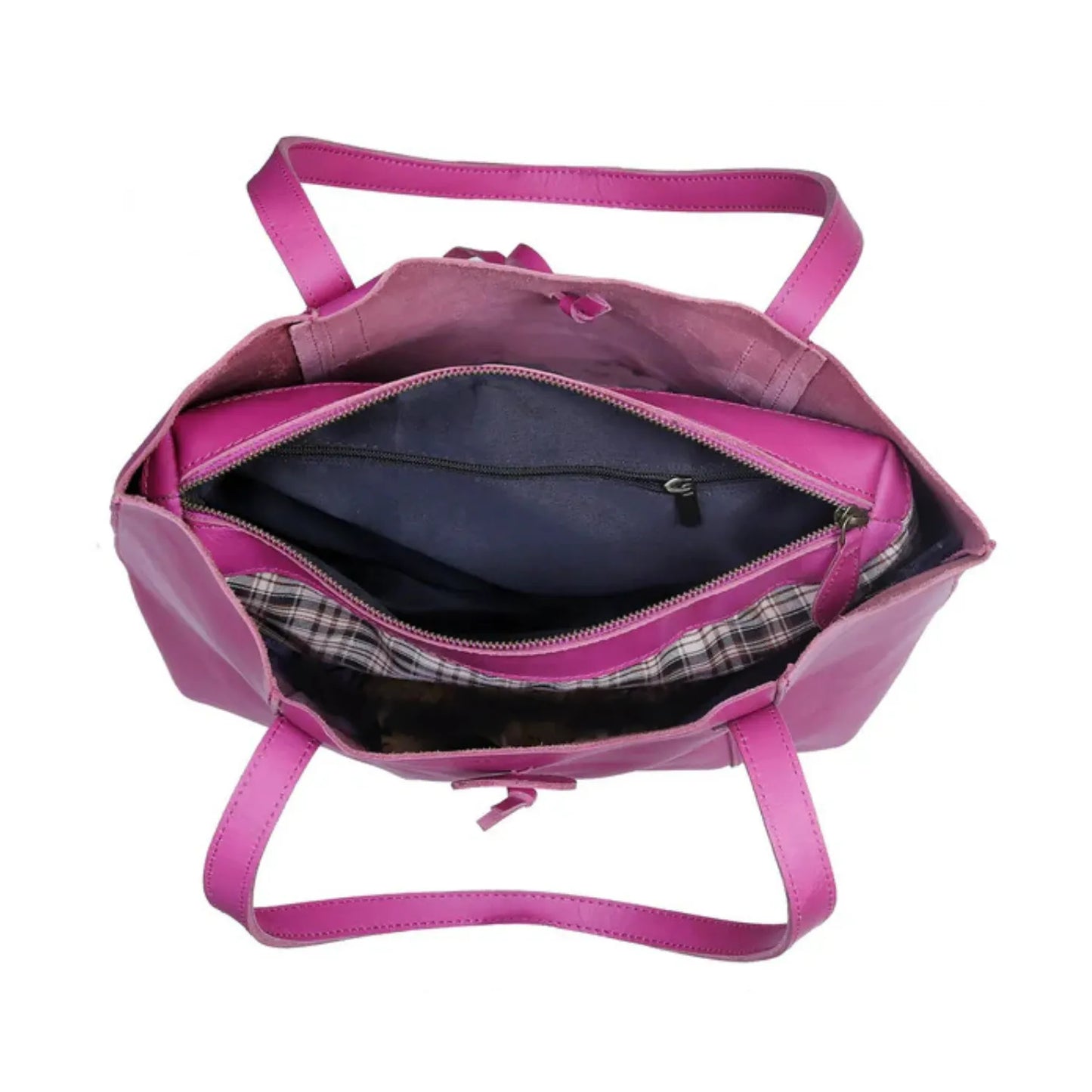 DENVER LEATHER TOTE BAG - PINK