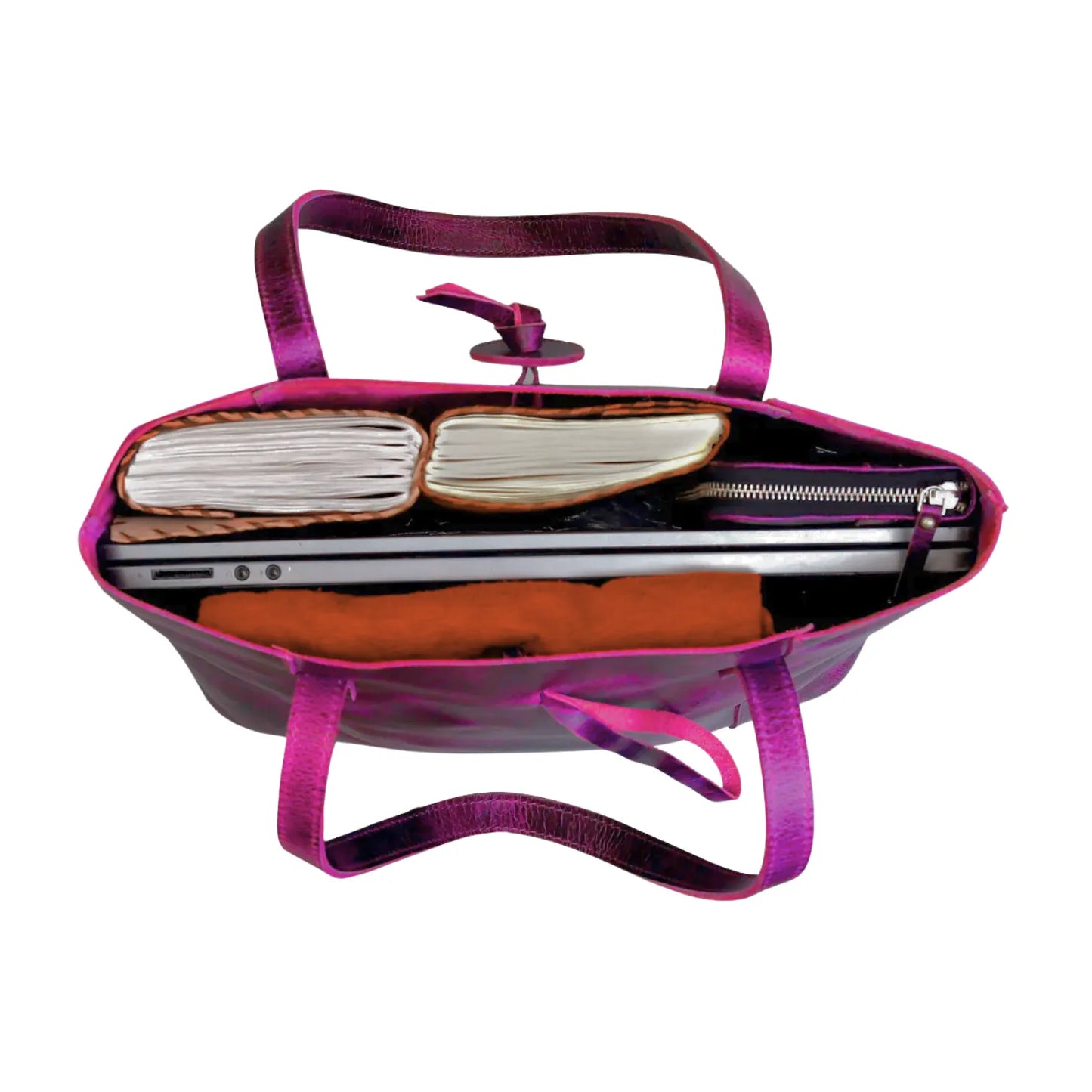 DENVER LEATHER TOTE BAG - PINK