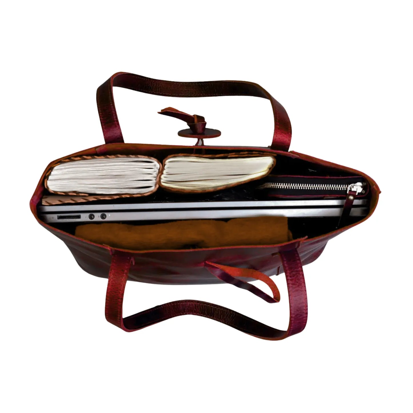 Denver Leather Bag Combo - Red