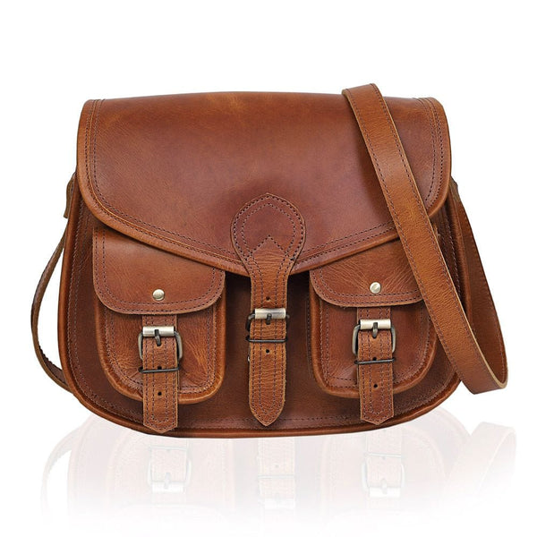 Sheffield Tan Leather Crossbody Bag For Women