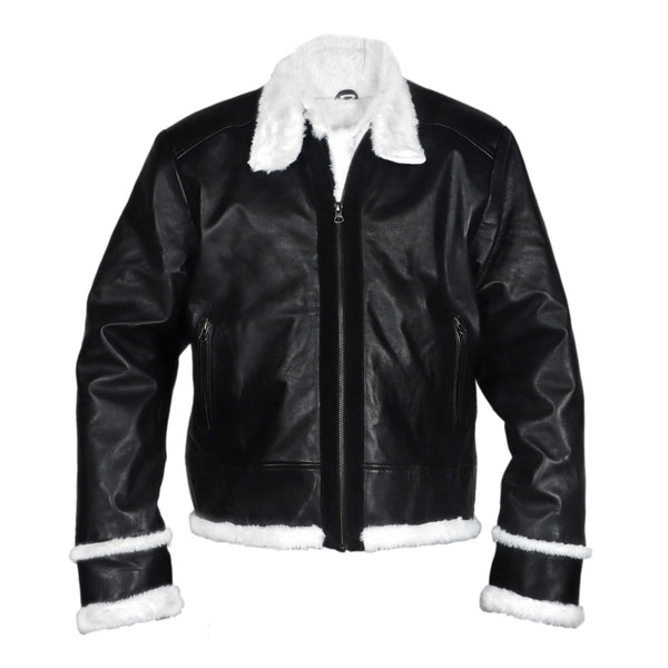 Black Leather Bomber Jacket For Women