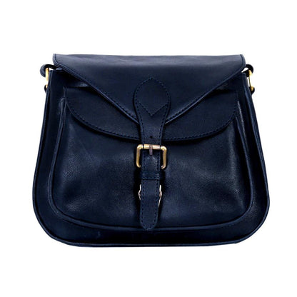 MOON LEATHER CROSSBODY BAG - MIDNIGHT BLUE