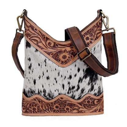 TOOLED LEATHER CROSSBODY BAG