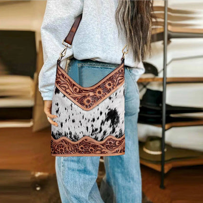 TOOLED LEATHER CROSSBODY BAG