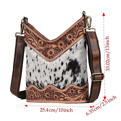 TOOLED LEATHER CROSSBODY BAG