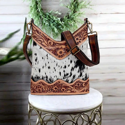 TOOLED LEATHER CROSSBODY BAG