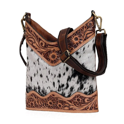TOOLED LEATHER CROSSBODY BAG