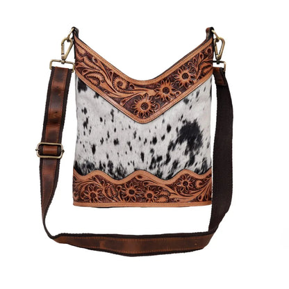 TOOLED LEATHER CROSSBODY BAG