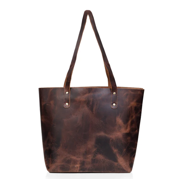 Leeds Brown Leather Tote Bag For Women