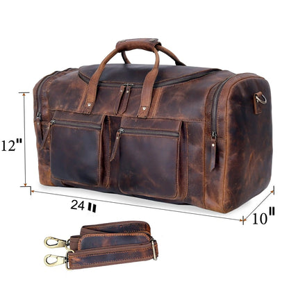 Vintage Voyager Leather Duffle Combo