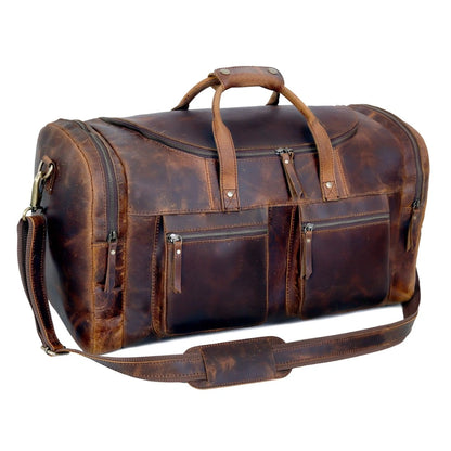 Vintage Voyager Leather Duffle Combo