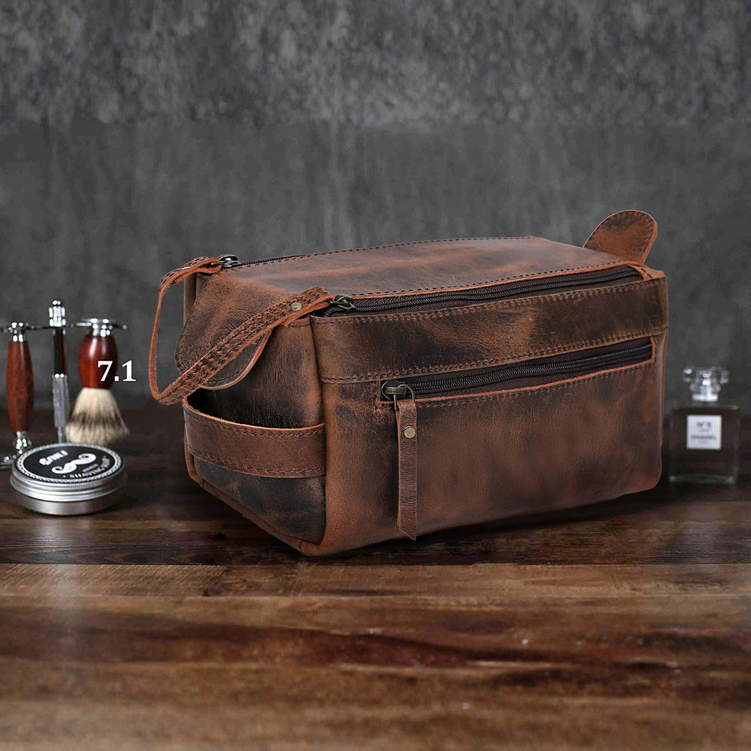 Vintage Voyager Leather Duffle Combo