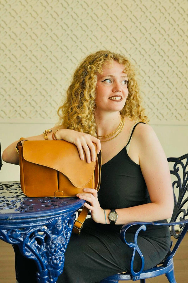 Notting Hill Tan Leather Crossbody Bag For Women