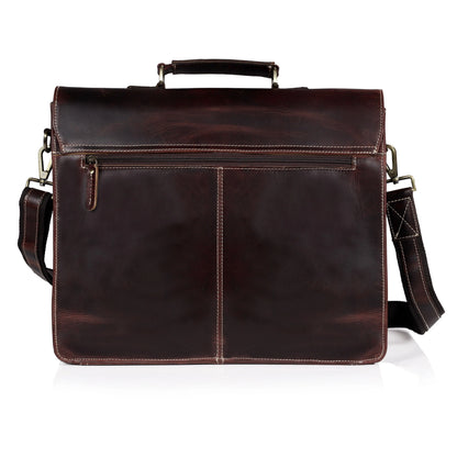 Brown Buffalo Leather Messenger Bag for Men – Landon Vintage Laptop Bag