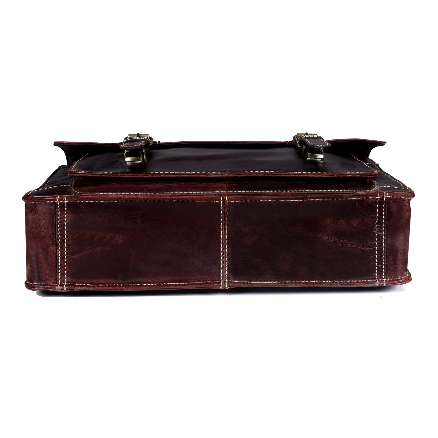 Brown Buffalo Leather Messenger Bag for Men – Landon Vintage Laptop Bag