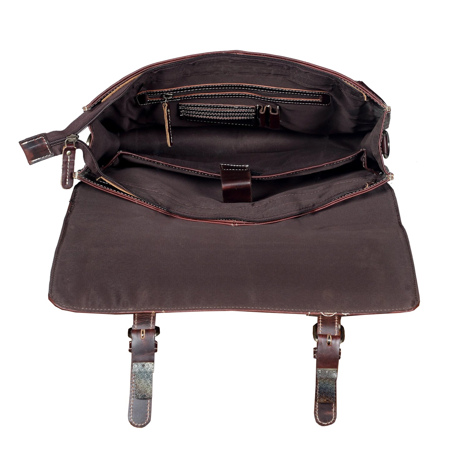 Brown Buffalo Leather Messenger Bag for Men – Landon Vintage Laptop Bag