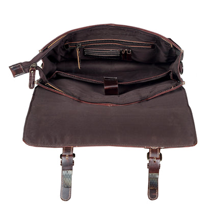 Brown Buffalo Leather Messenger Bag for Men – Landon Vintage Laptop Bag