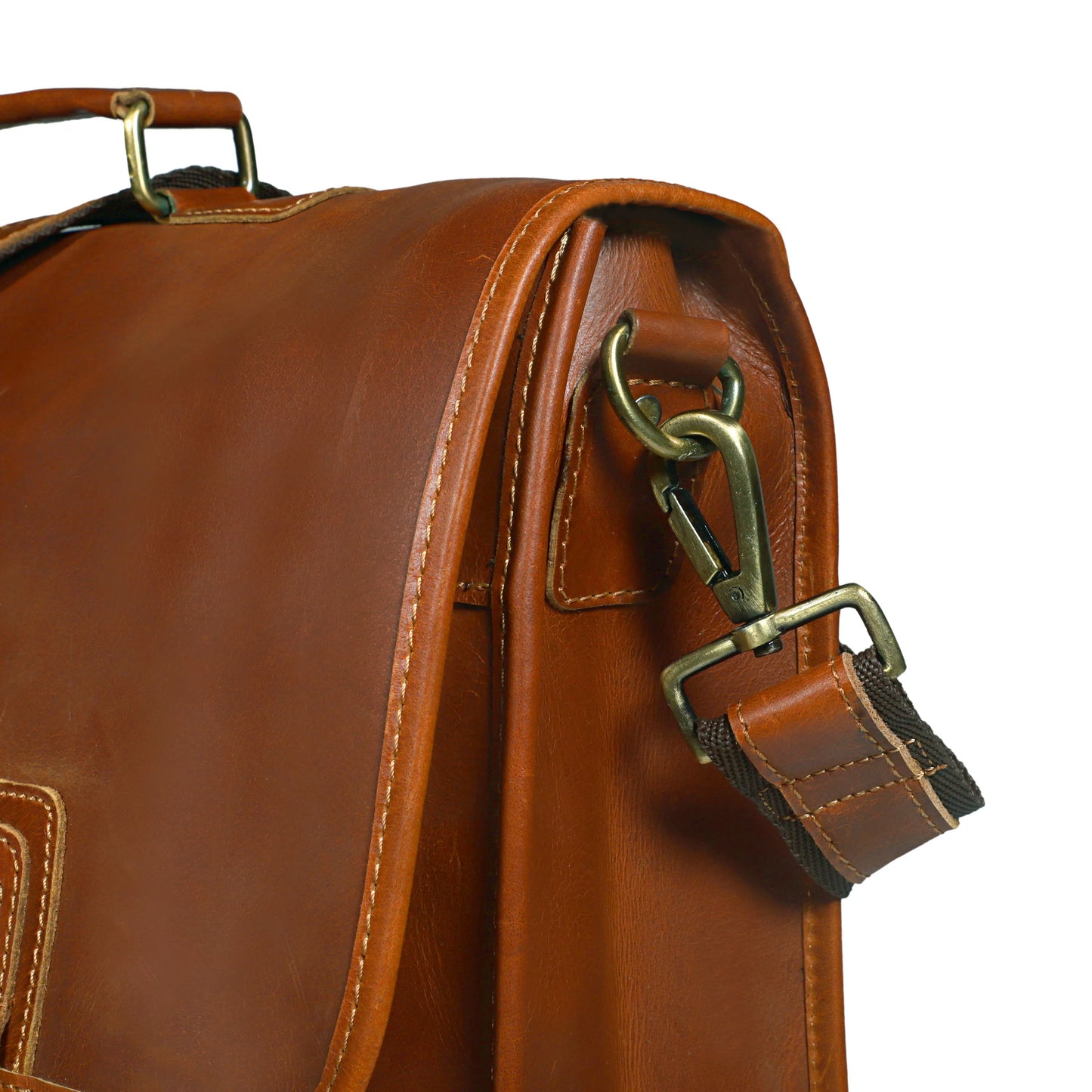 Tan Buffalo Leather Messenger Bag for Men – Landon Vintage Laptop Bag
