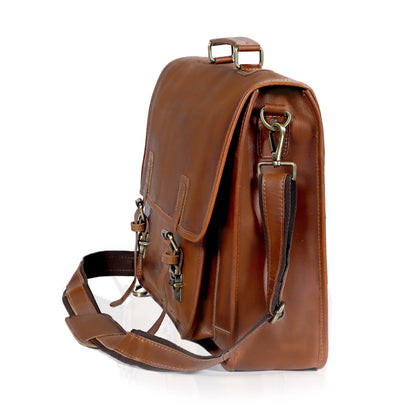 Tan Buffalo Leather Messenger Bag for Men – Landon Vintage Laptop Bag