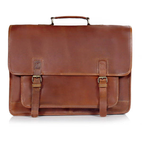 Tan Buffalo Leather Messenger Bag for Men – Landon Vintage Laptop Bag