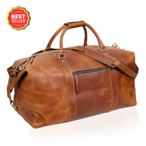 Jackson Leather Duffle Travel Bag for Men & Women